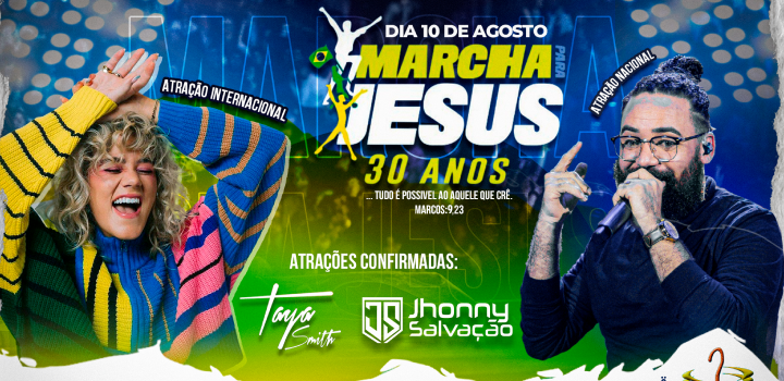 Cartaz de divulgação da Marcha para Jesus de Manaus. Foto: Divulgação.